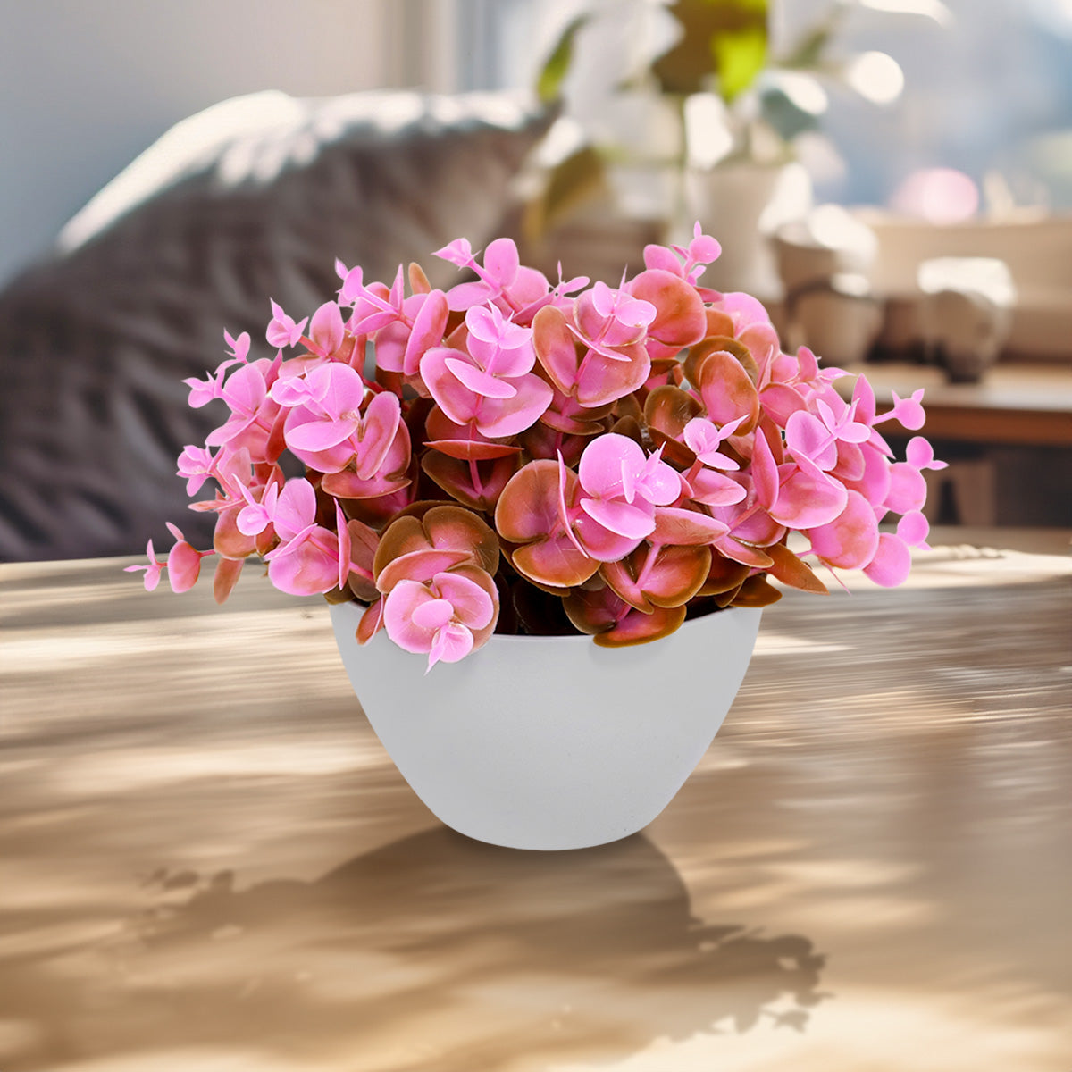 Maceta con Planta Artificial Color Rosa