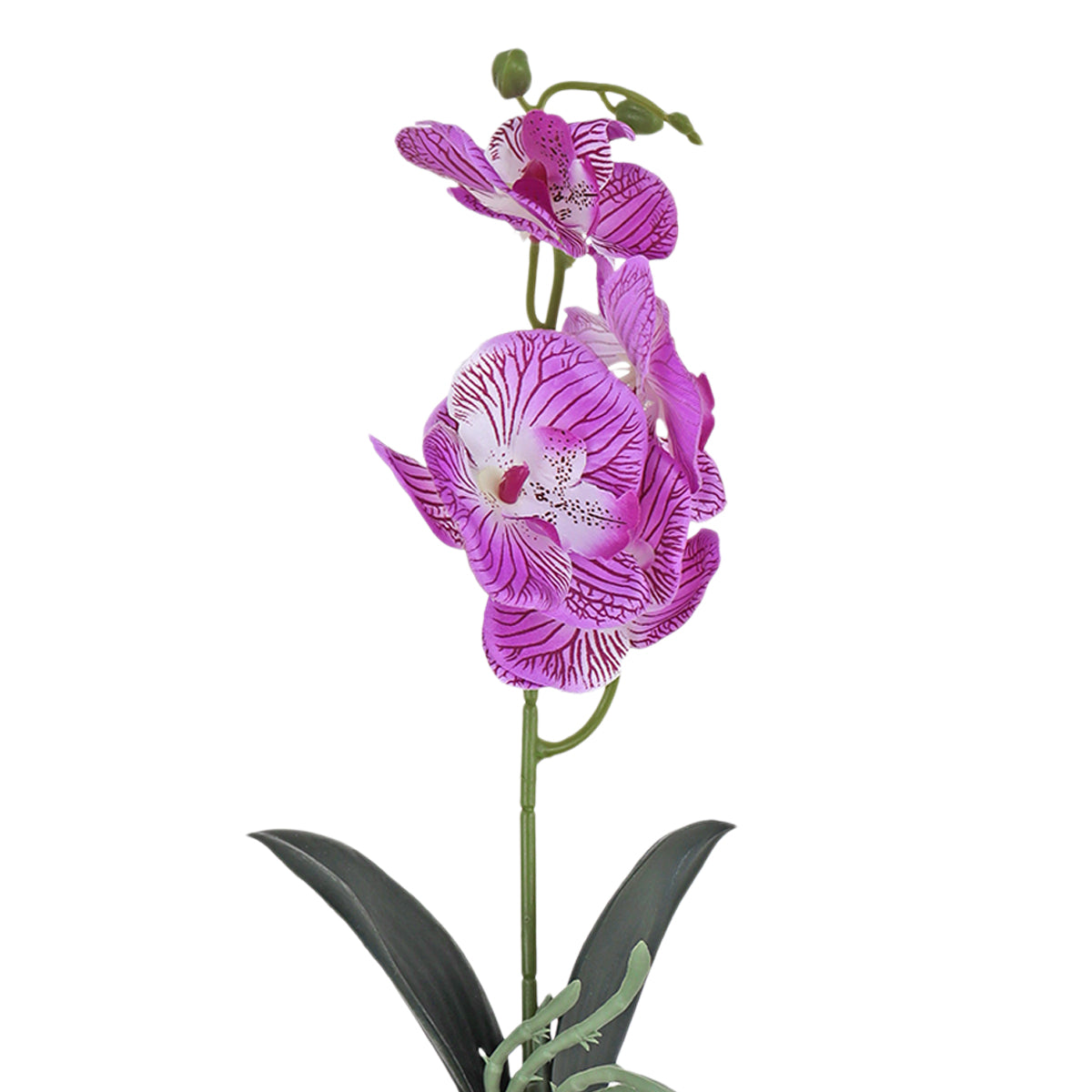 Maceta Clásica con Orquídea Artificial, Color Lila