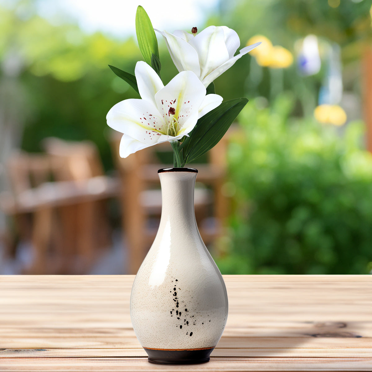 Flor Artificial, Lirio, Color Blanco