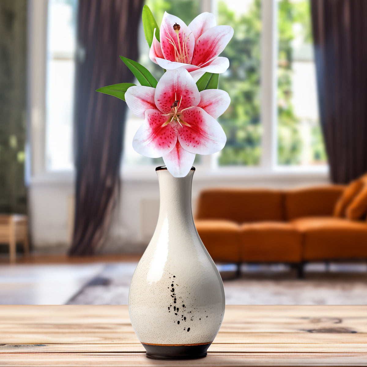 Flor Artificial, Lirio, Color Rosa