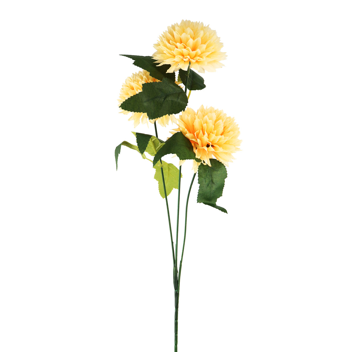 Crisantemo, Flores Artificiales, Color Amarillo, 60 cm