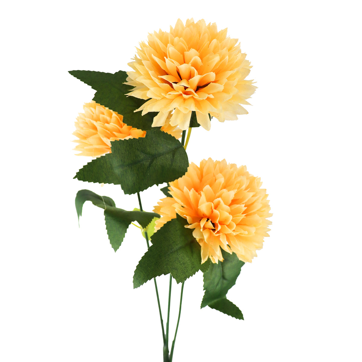 Crisantemo, Flores Artificiales, Color Amarillo, 60 cm