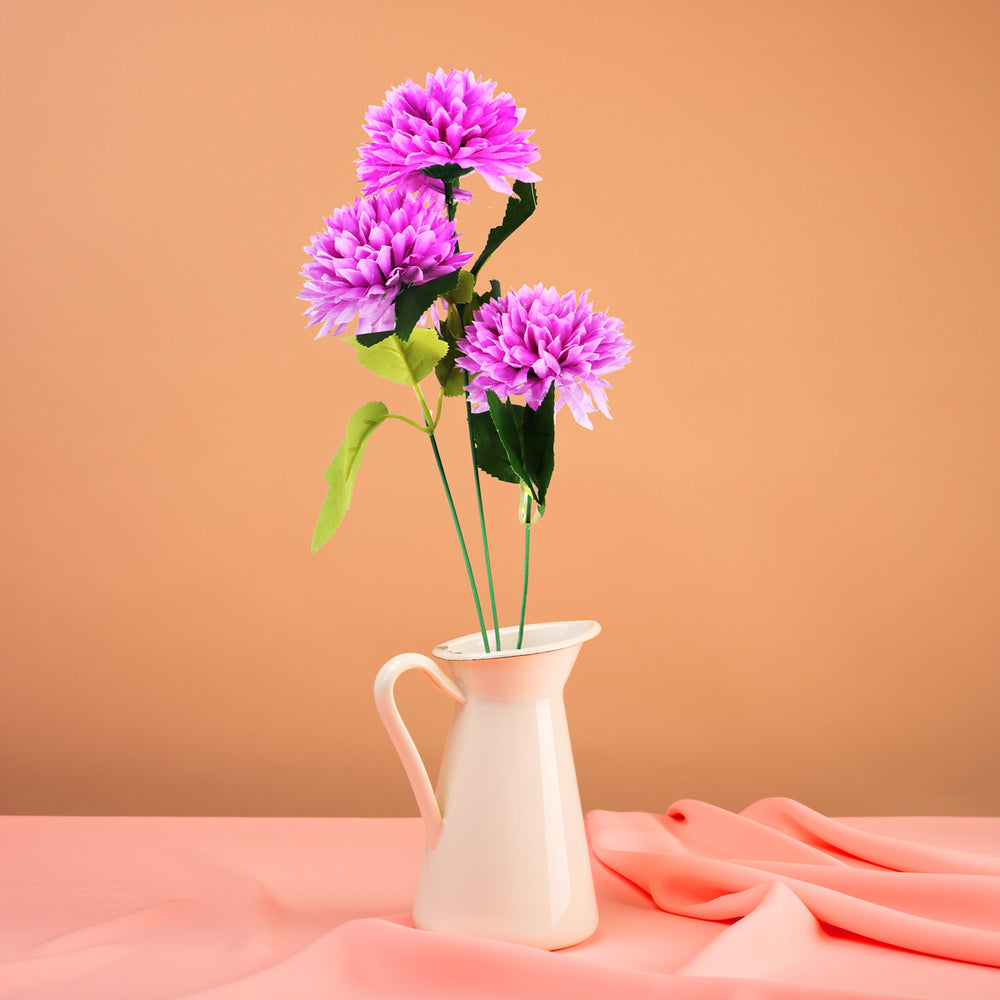 Crisantemo, Flores Artificiales, Color Lila, 60 cm