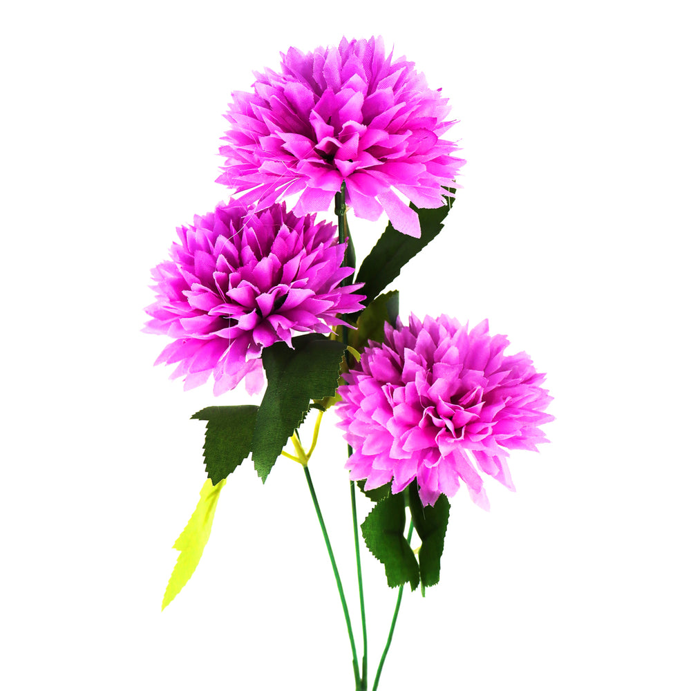 Crisantemo, Flores Artificiales, Color Lila, 60 cm