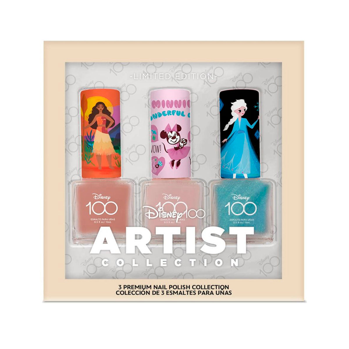 Set de 3 Esmaltes de Uñas de Alta Duración, Disney 100