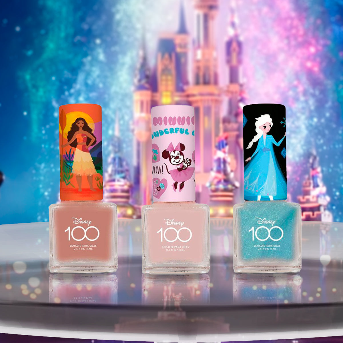 Set de 3 Esmaltes de Uñas de Alta Duración, Disney 100
