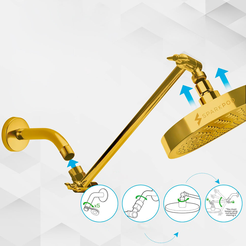 Extensión de Brazo de Ducha Ajustable Cromado SparkPod