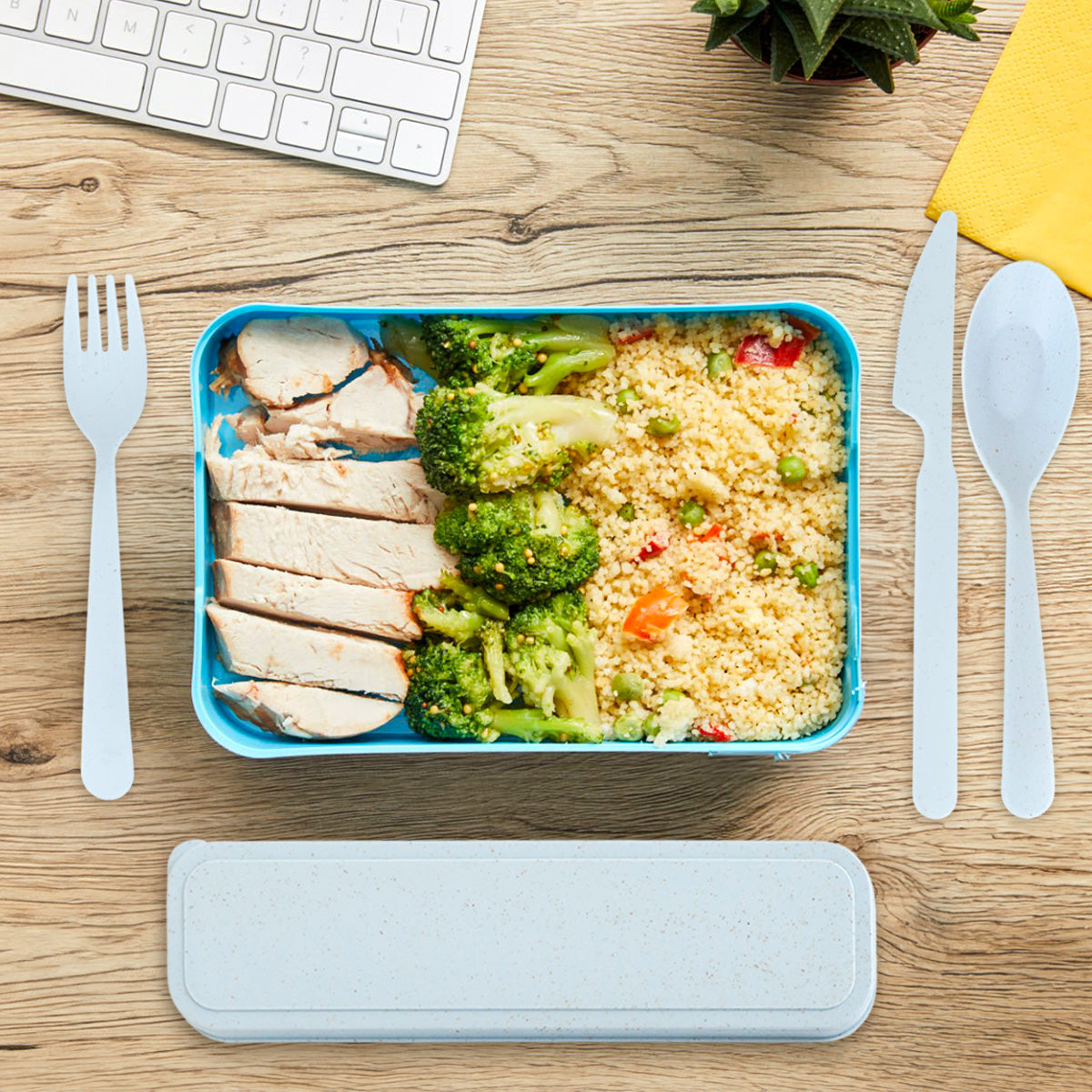 Set de Cubiertos con Estuche, Color Azul