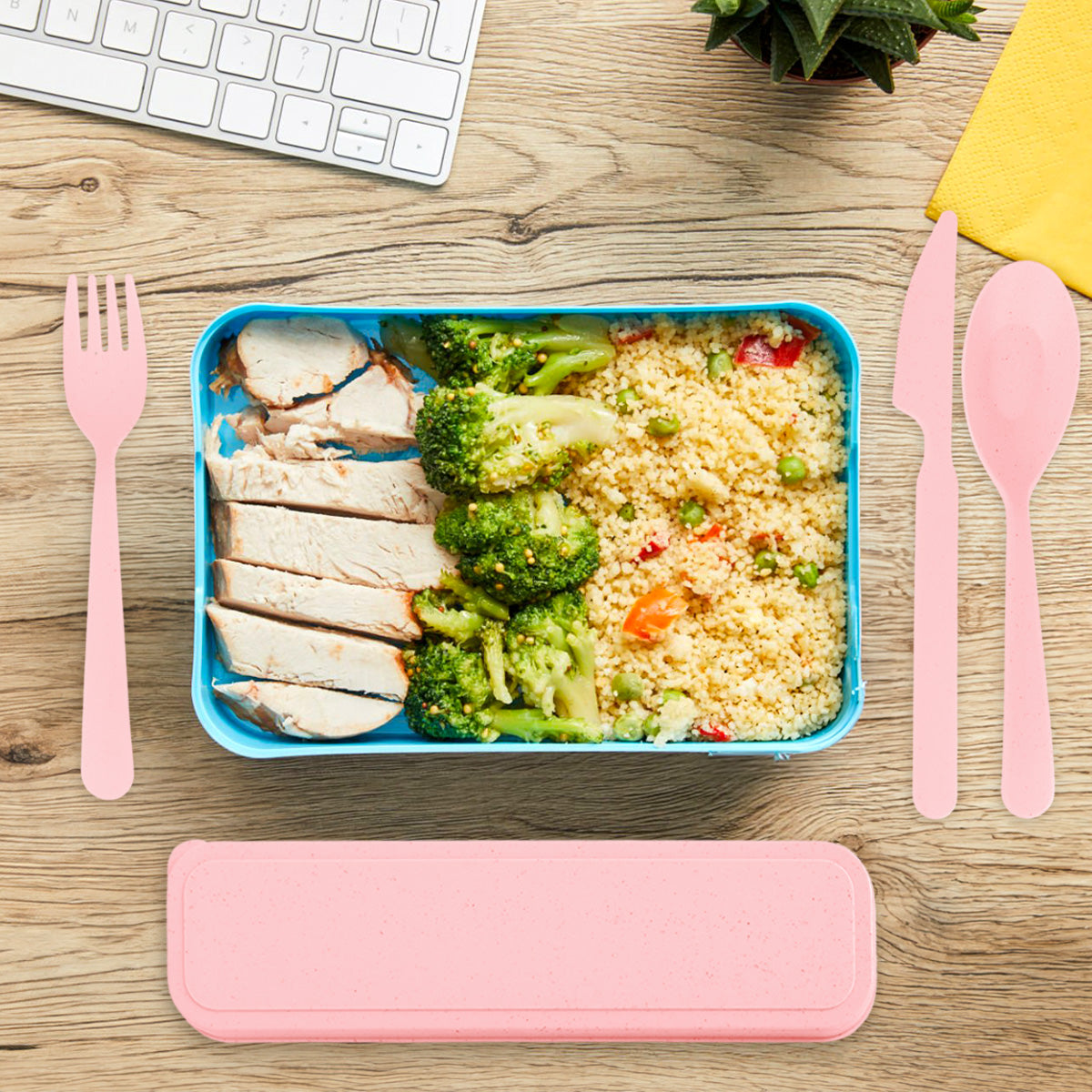 Set de Cubiertos con Estuche, Color Rosa