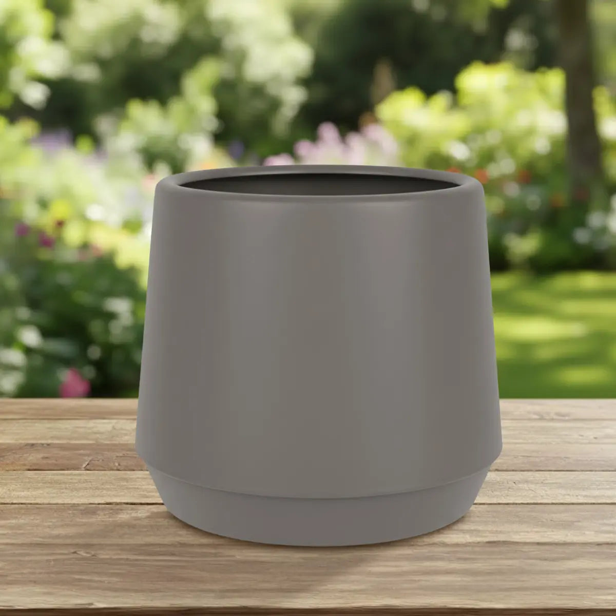 Maceta de Plástico, Color Gris, 11x11 cm