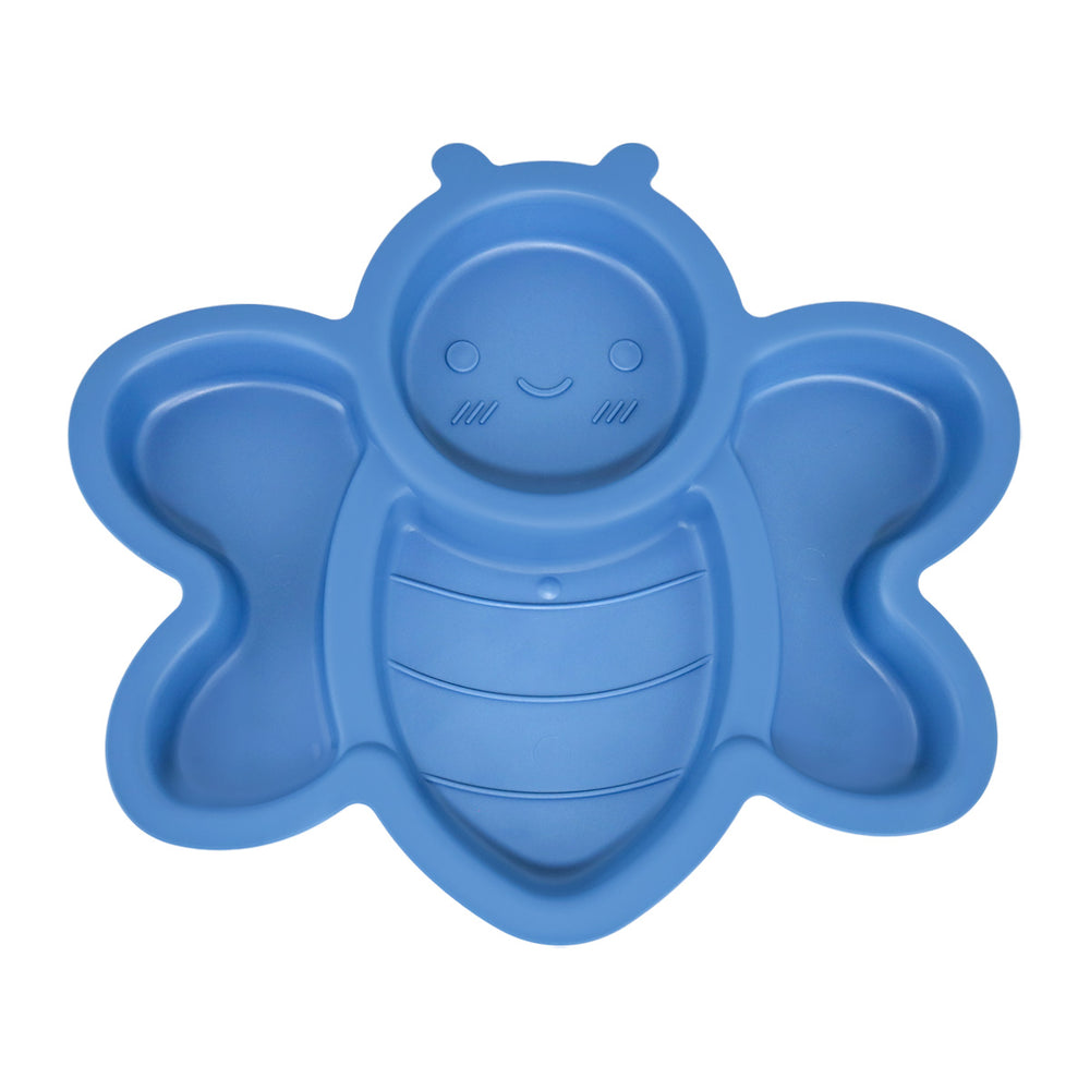 Plato Infantil con Diseño de Abeja, Color Azul