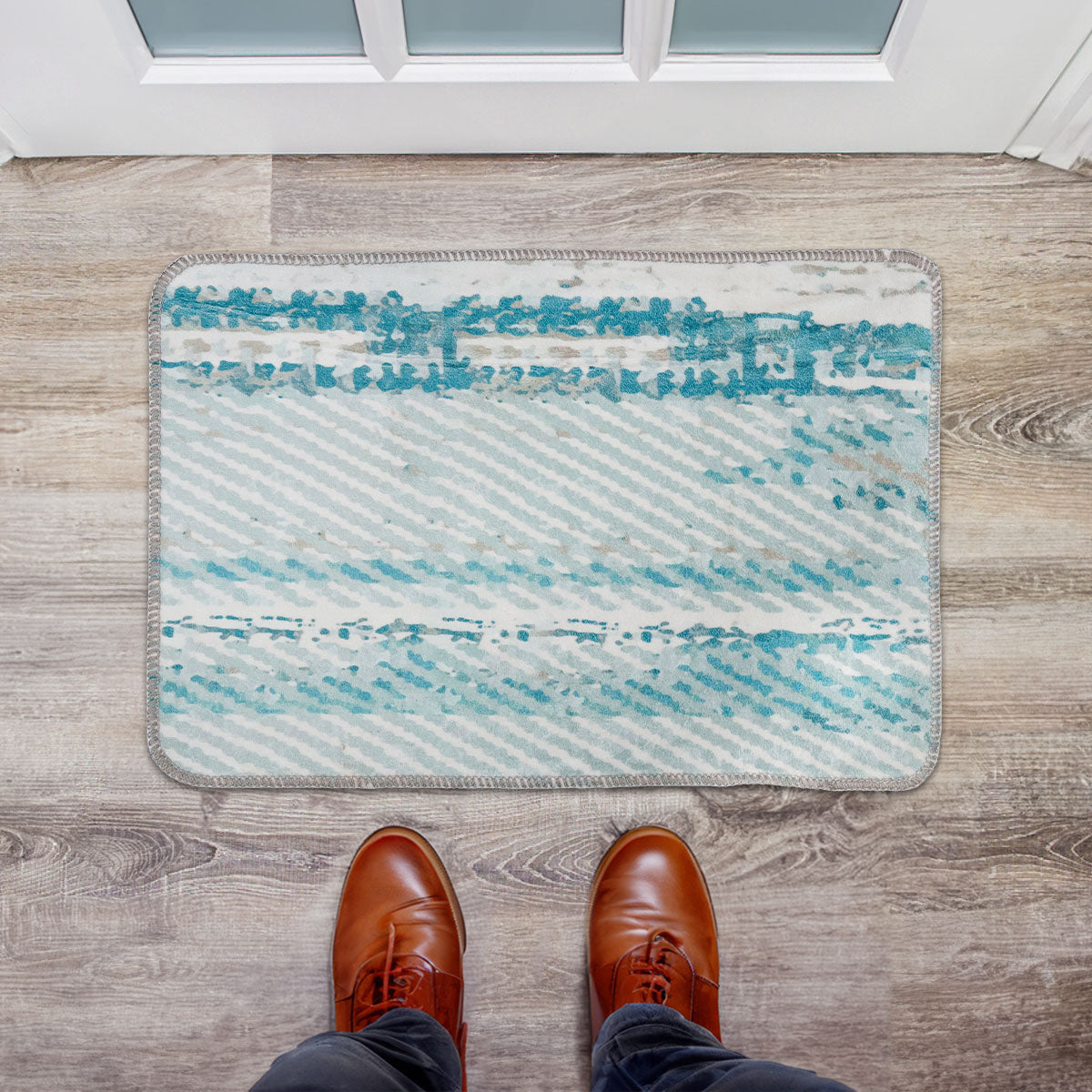 Tapete Diseño Gris con Verde, 40x60 cm