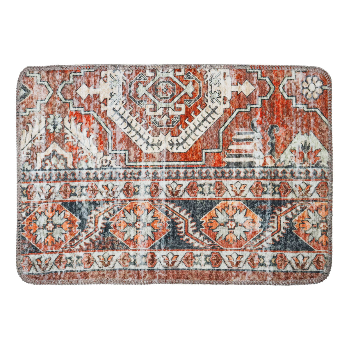 Tapete Diseño Bohemio, Color Terracota, 40x60 cm