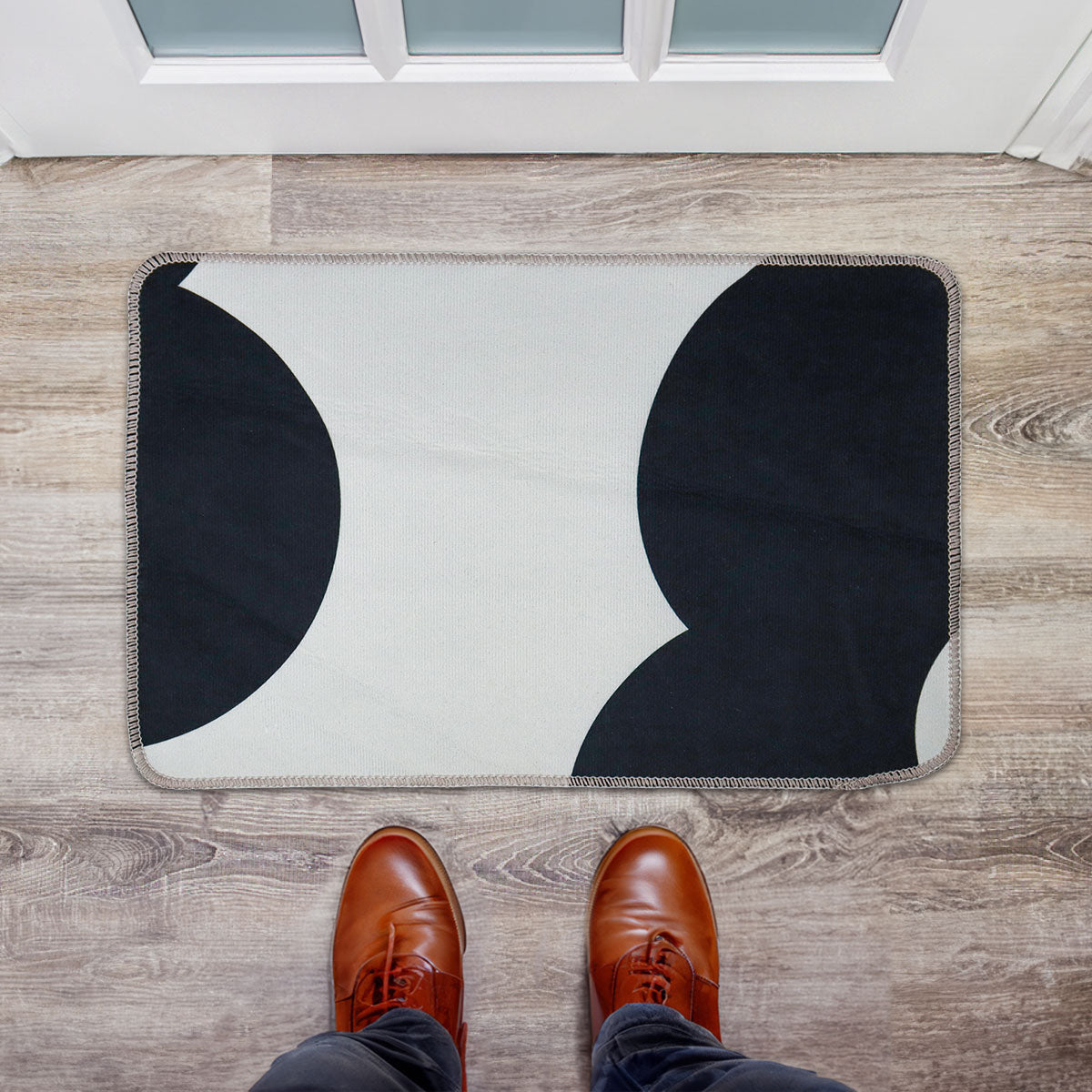 Tapete Minimalista con Mancha Negra, 40x60 cm