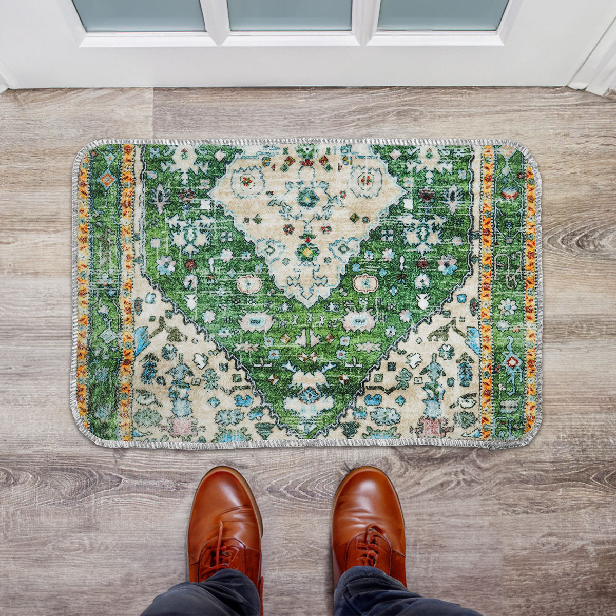 Tapete Diseño Bohemio, Color Verde, 40x60 cm