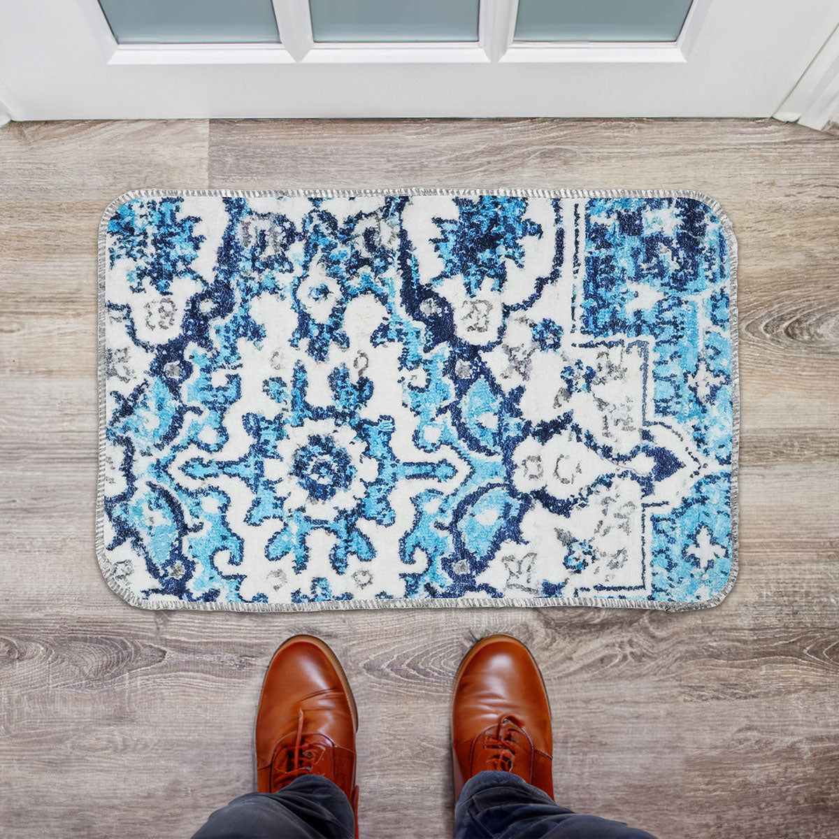 Tapete Diseño Bohemio, Colores Azules, 40x60 cm