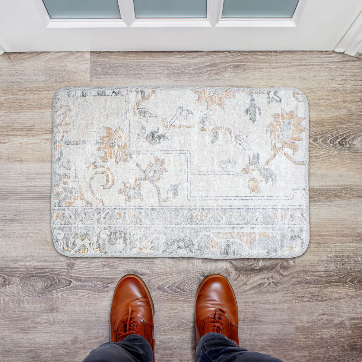 Tapete Diseño Flores, Efecto Deslavado, 40x60 cm