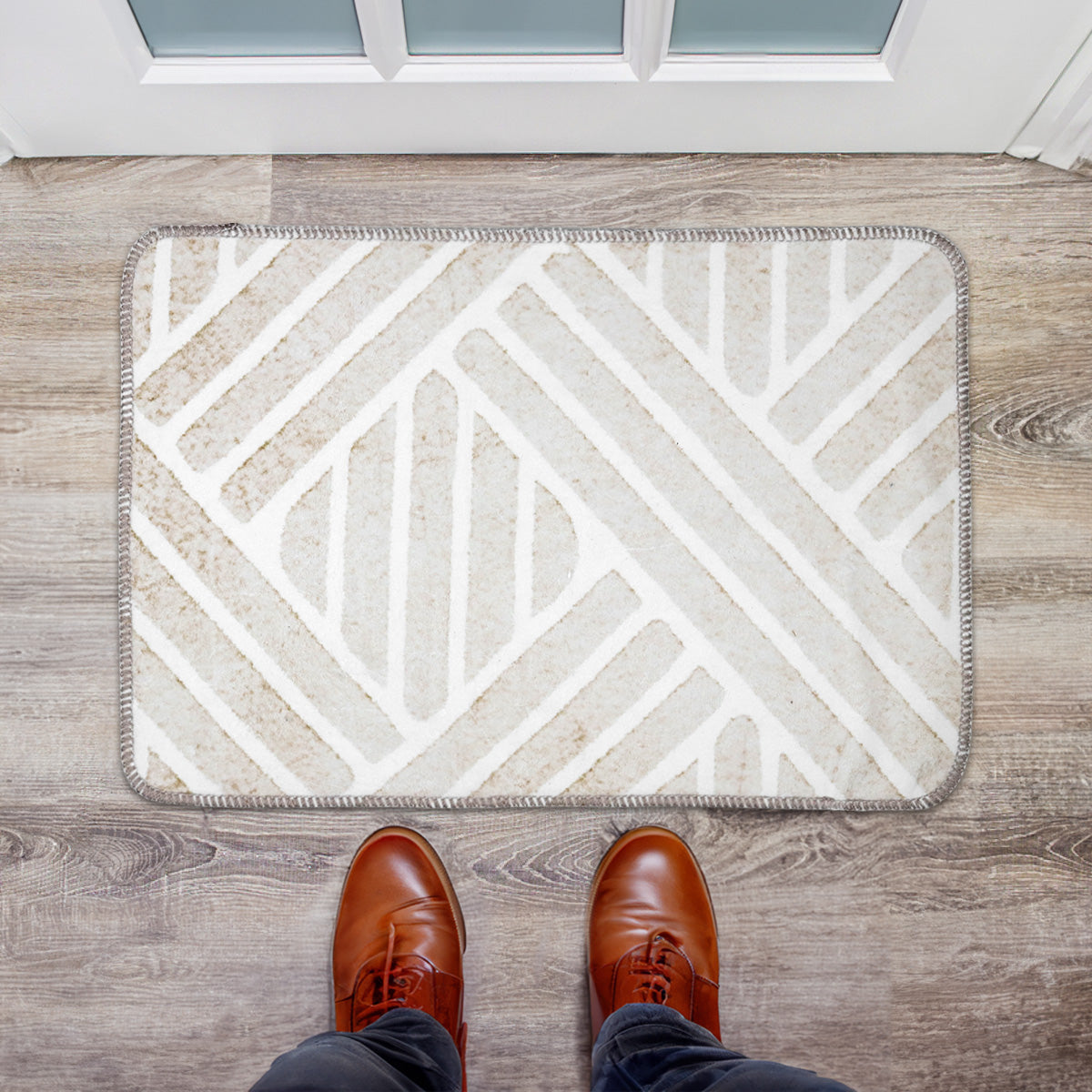 Tapete Diseño Líneas Beige, 40x60 cm