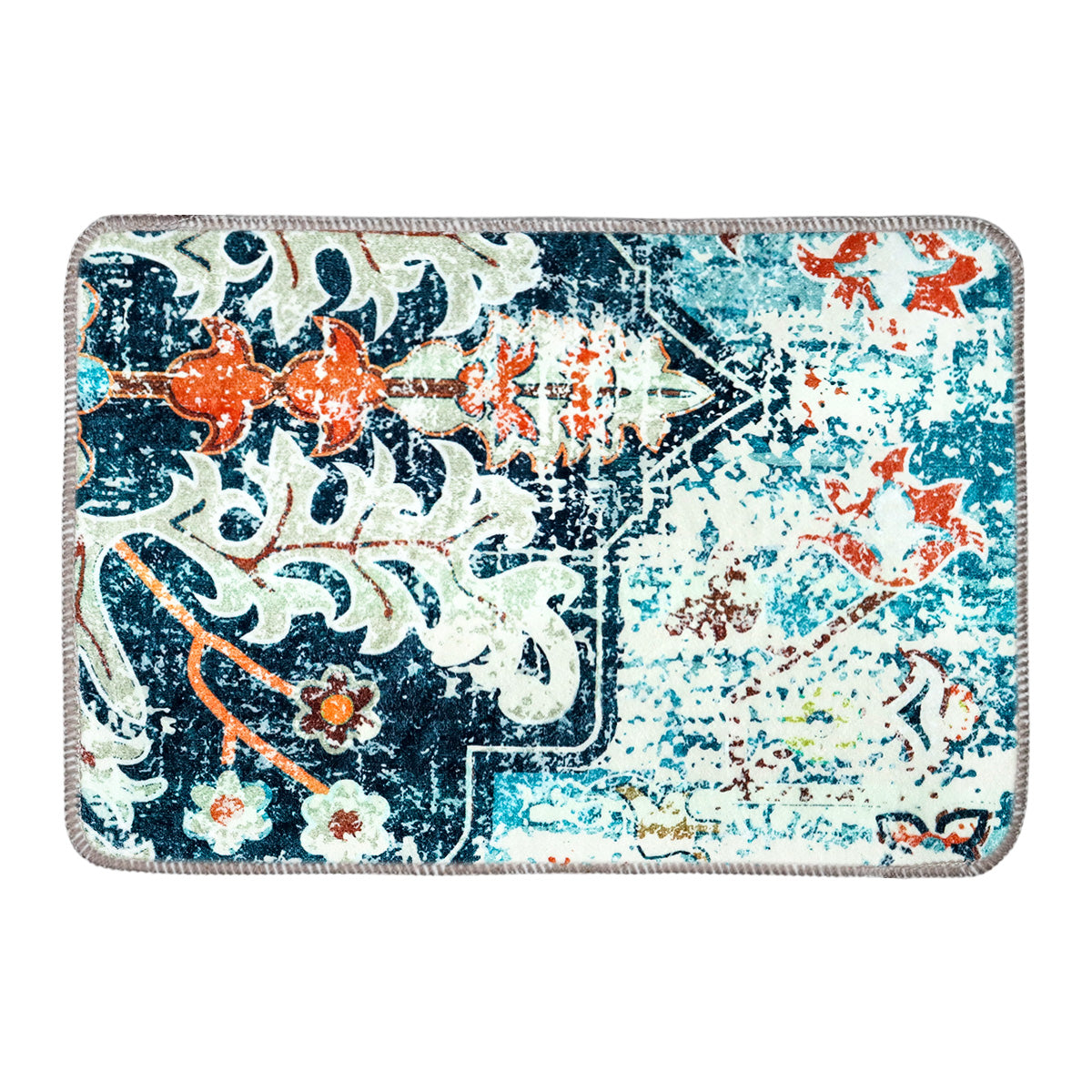 Tapete Color Verde, Diseño Bohemio Deslavado, 40x60 cm