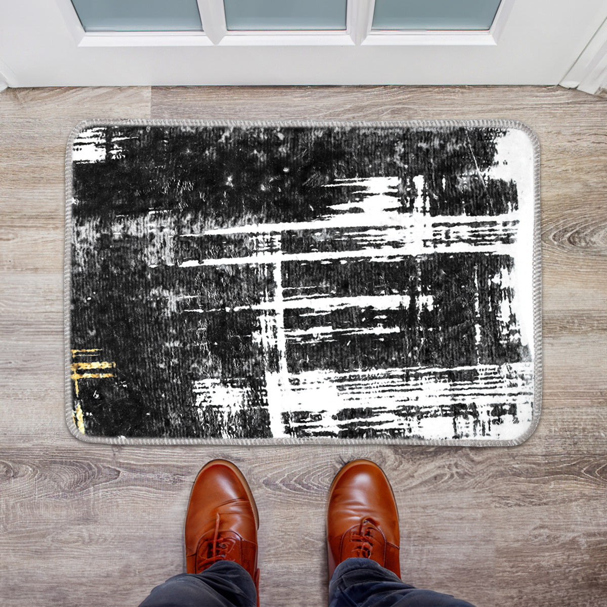 Tapete, Diseño Negro con Blanco, 40x60 cm