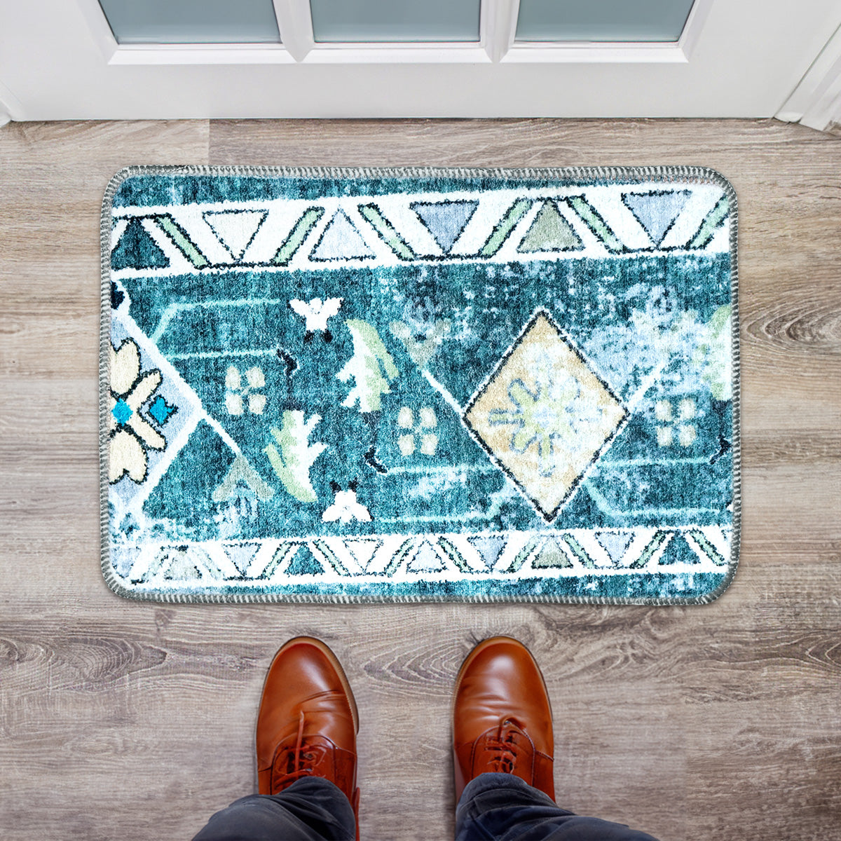 Tapete, Diseño Bohemio Verde, 40x60 cm