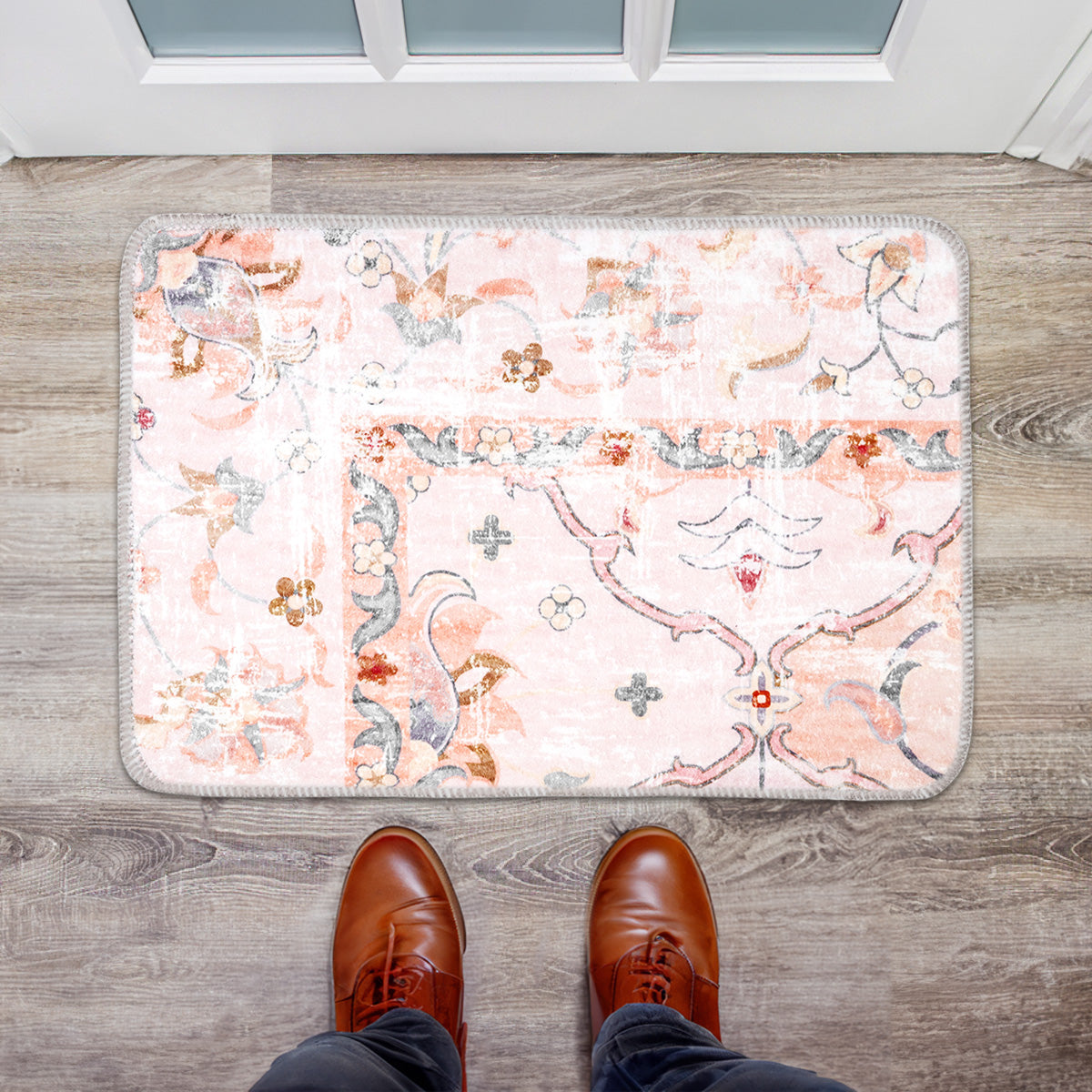 Tapete, Diseño Bohemio de Flores Rosas, 40x60 cm