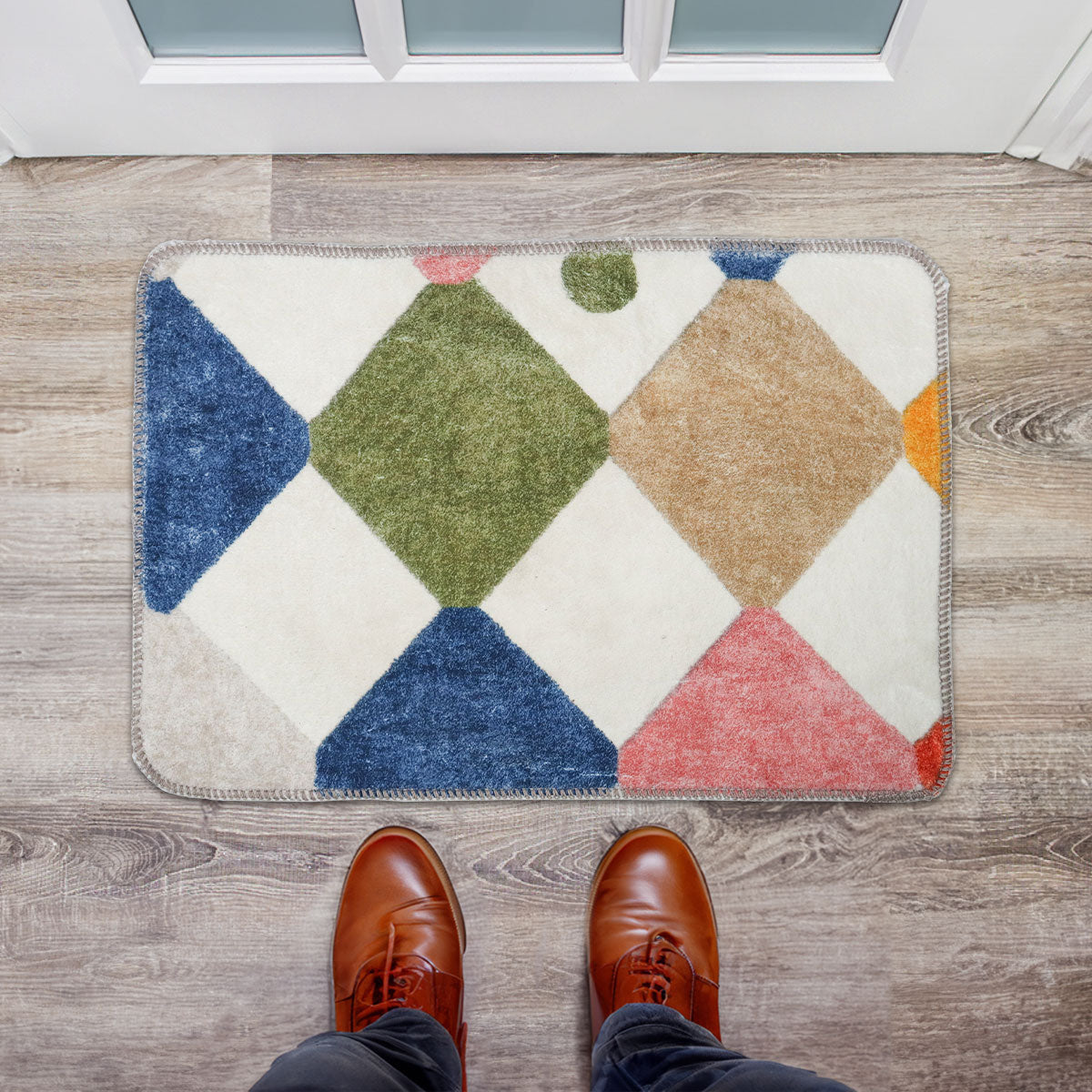 Tapete Diseño Rombos de Colores, 40x60 cm