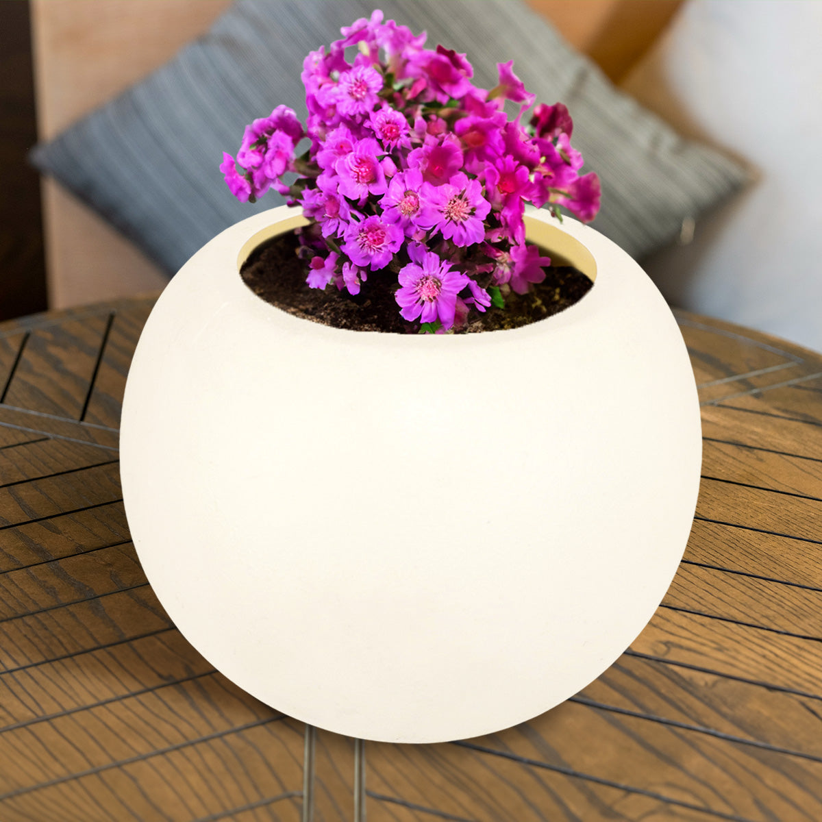 Maceta de Plástico, 10x15 cm, Color Blanco