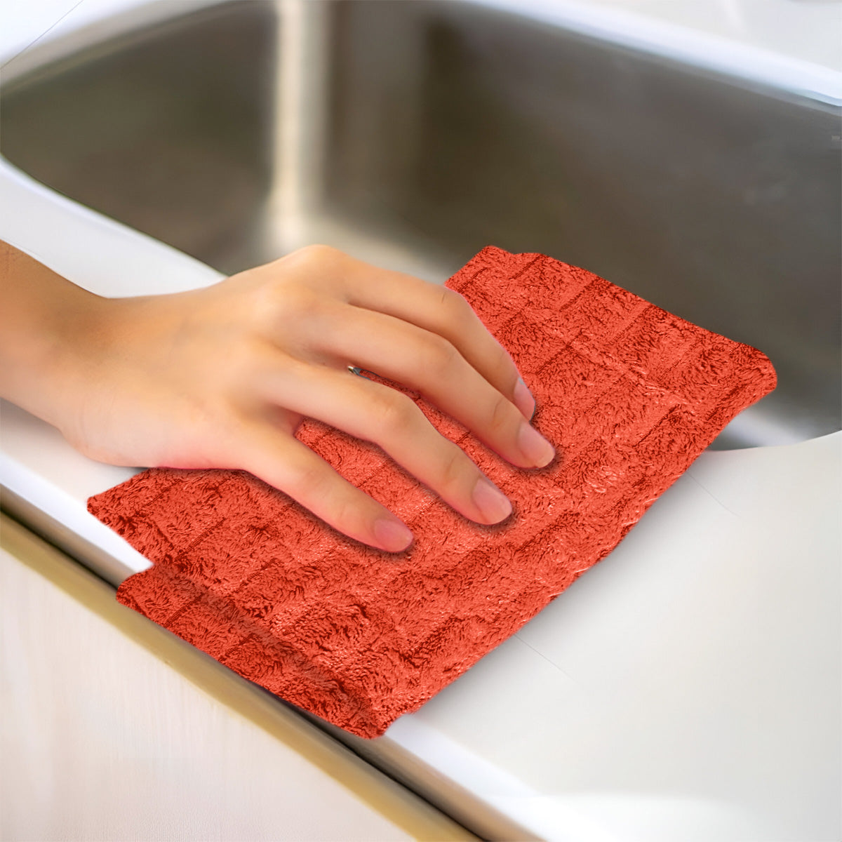 Trapo de Cocina, Color Coral, 40x60 cm