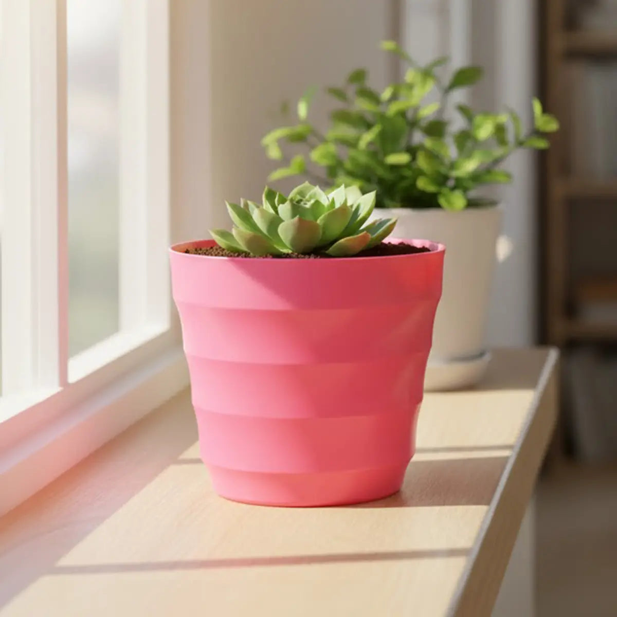 Maceta de Plástico, Color Rosa, 16x15 cm