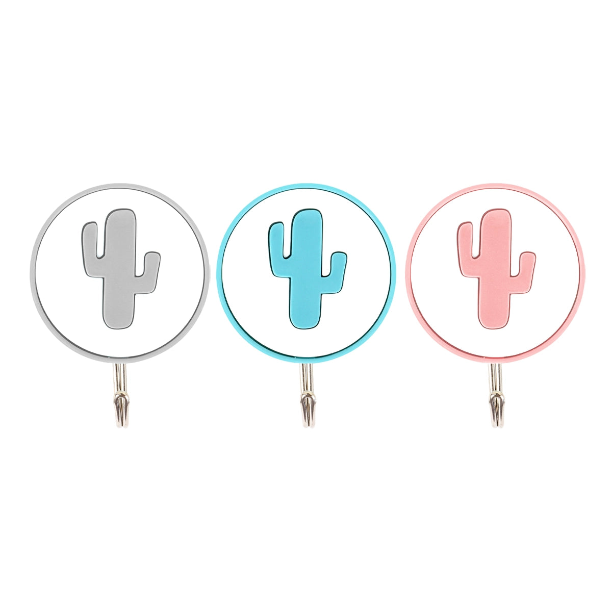 Colgadores Metálicos Circulares Autoadhesivos, Nopal, 3 pzas