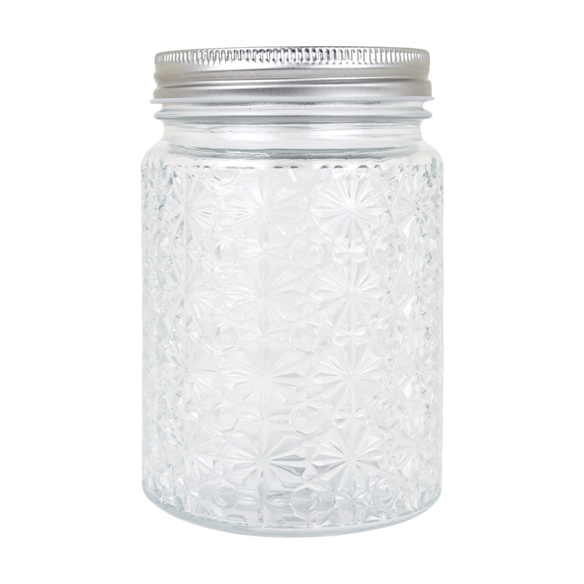 Frasco de Vidrio Texturizado con Tapa, Capacidad 600 ml