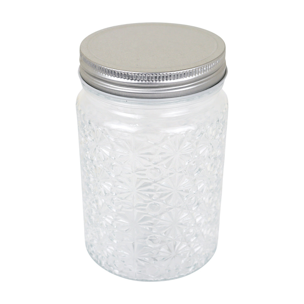 Frasco de Vidrio Texturizado con Tapa, Capacidad 600 ml