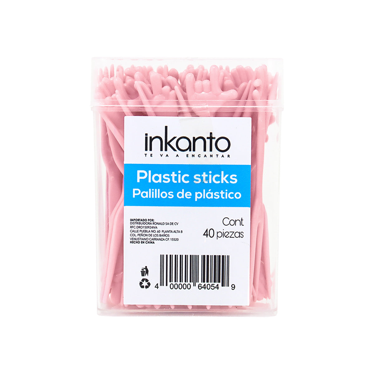 Palillos de Cóctel, Color Rosa, 40 pzas