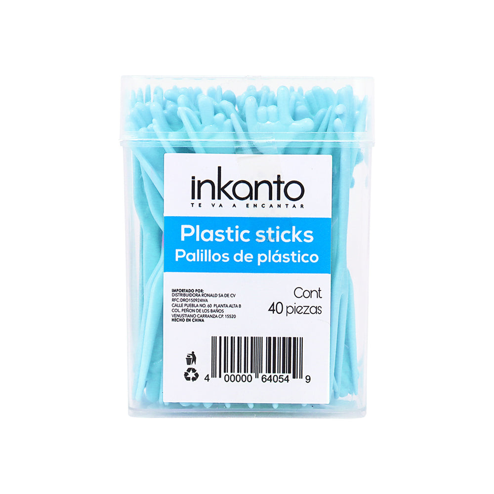 Palillos de Cóctel, Color Azul, 40 pzas