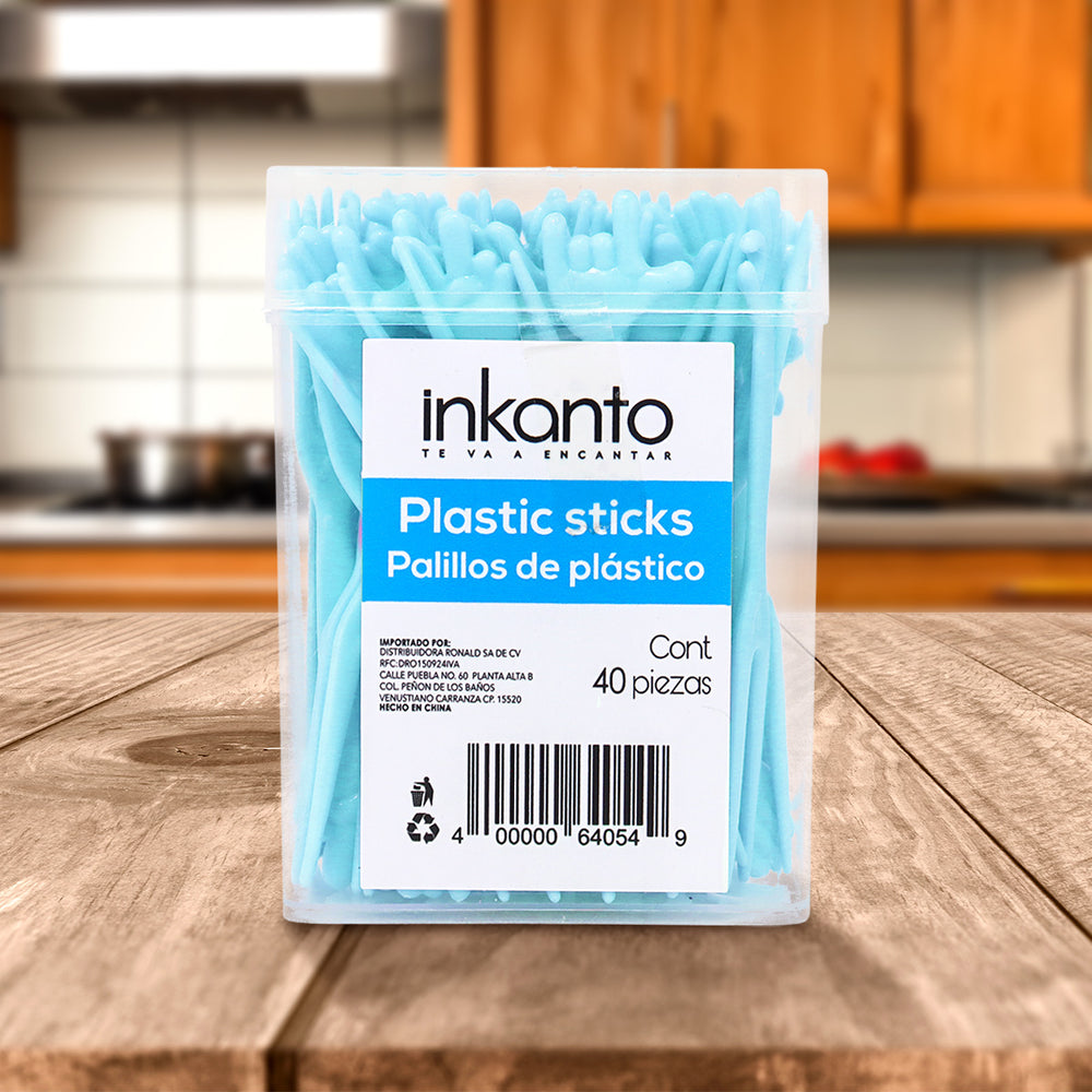 Palillos de Cóctel, Color Azul, 40 pzas