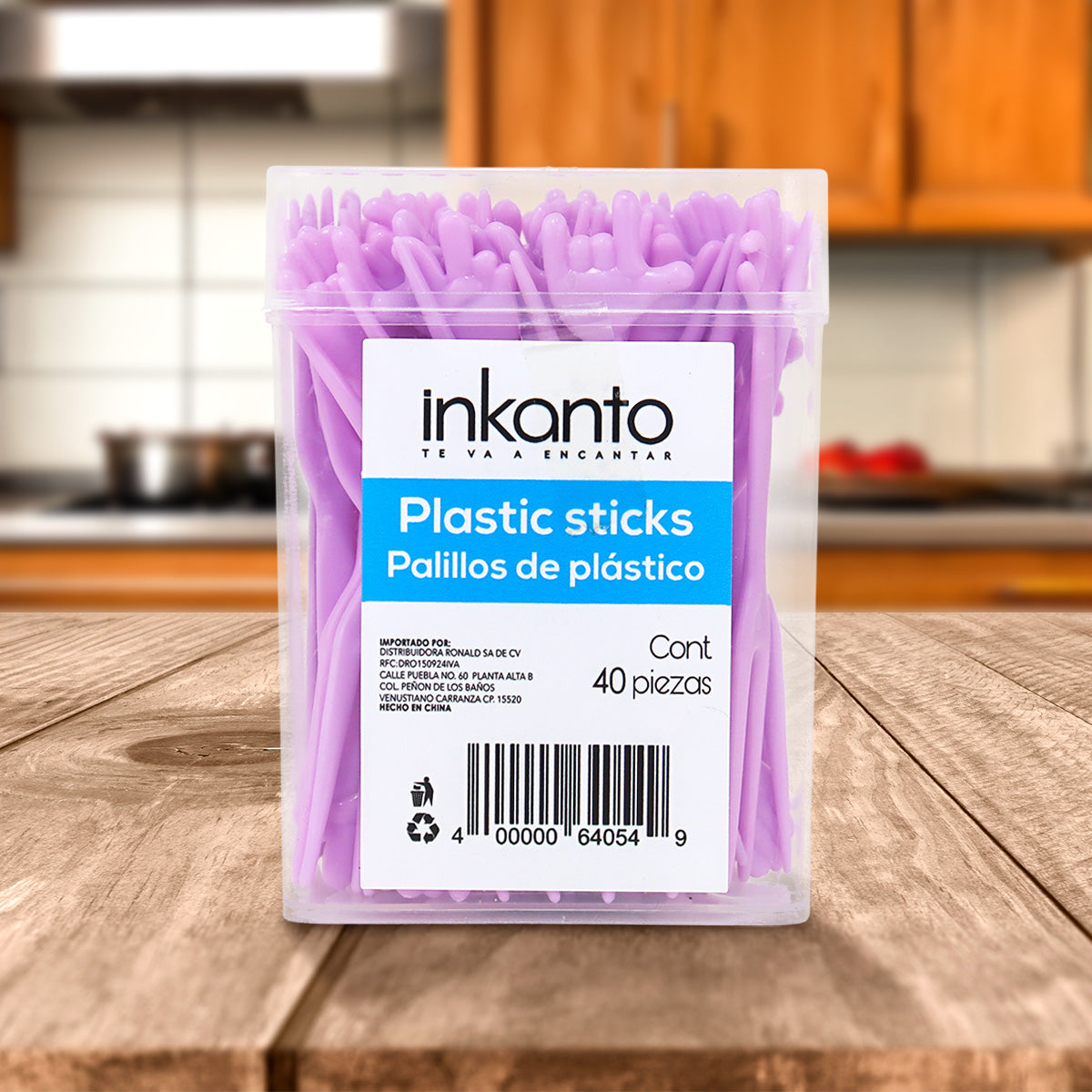 Palillos de Cóctel, Color Lila, 40 pzas