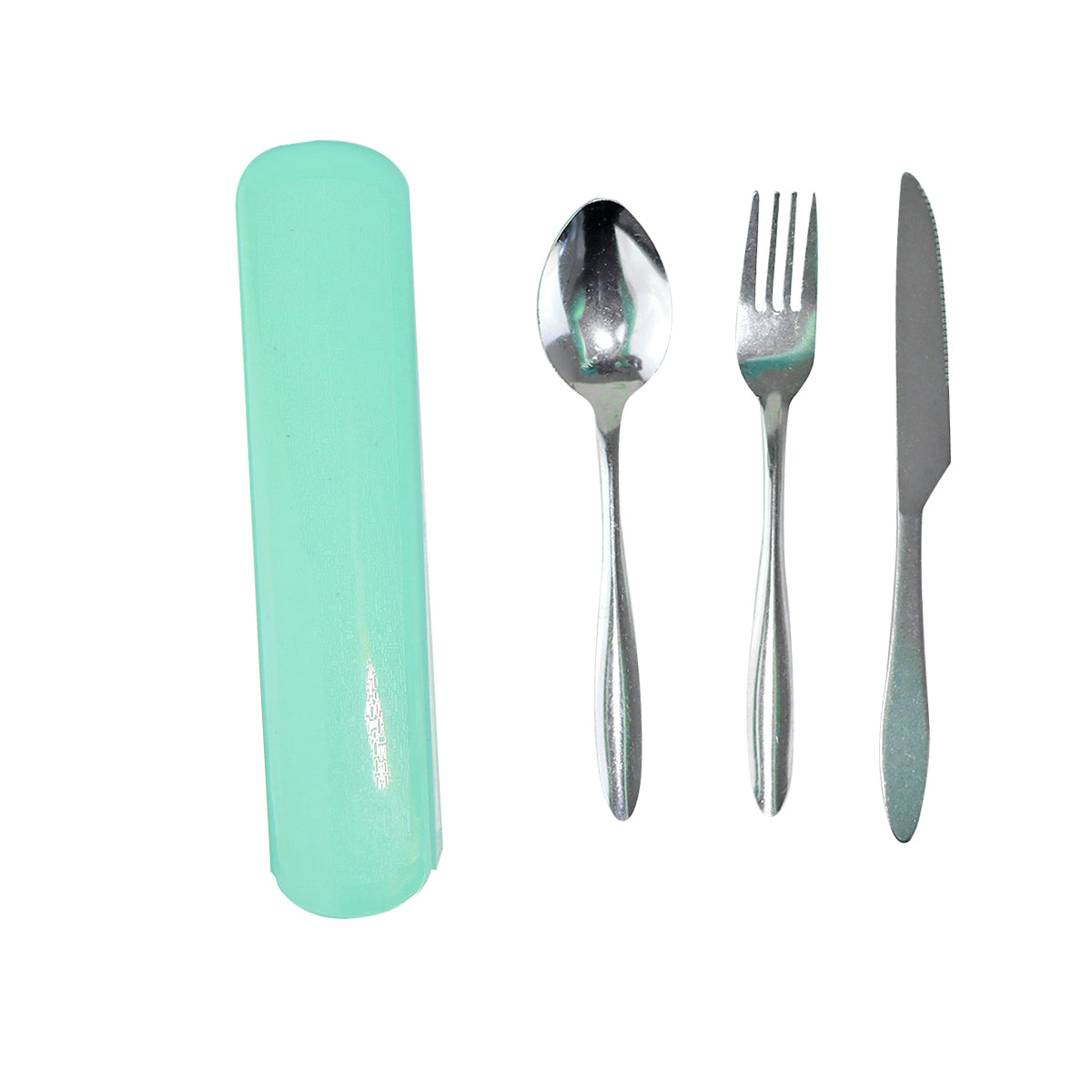 Estuche Color Verde con Cubiertos, 3 Pzas