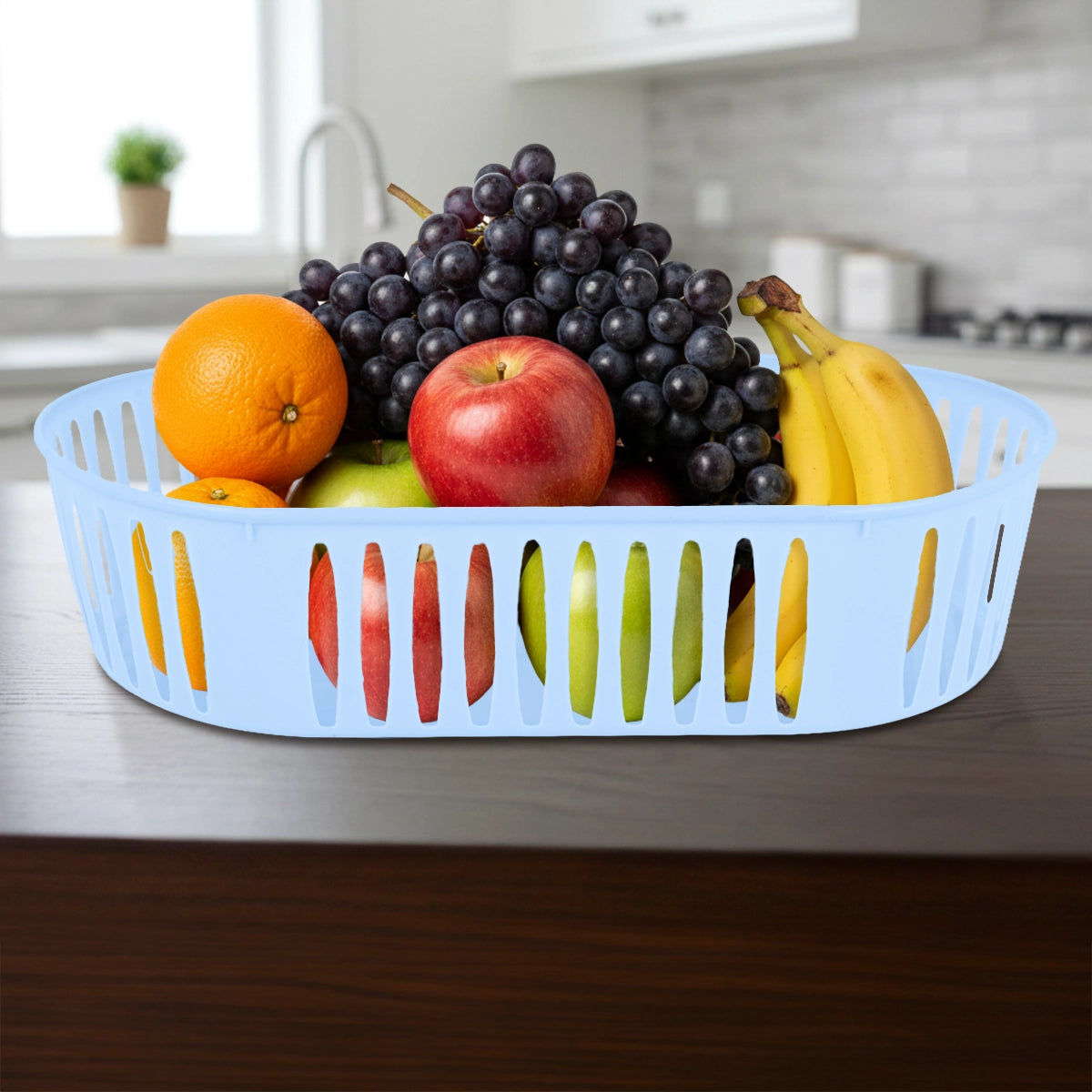 Canasta Ovalada, Color Azul