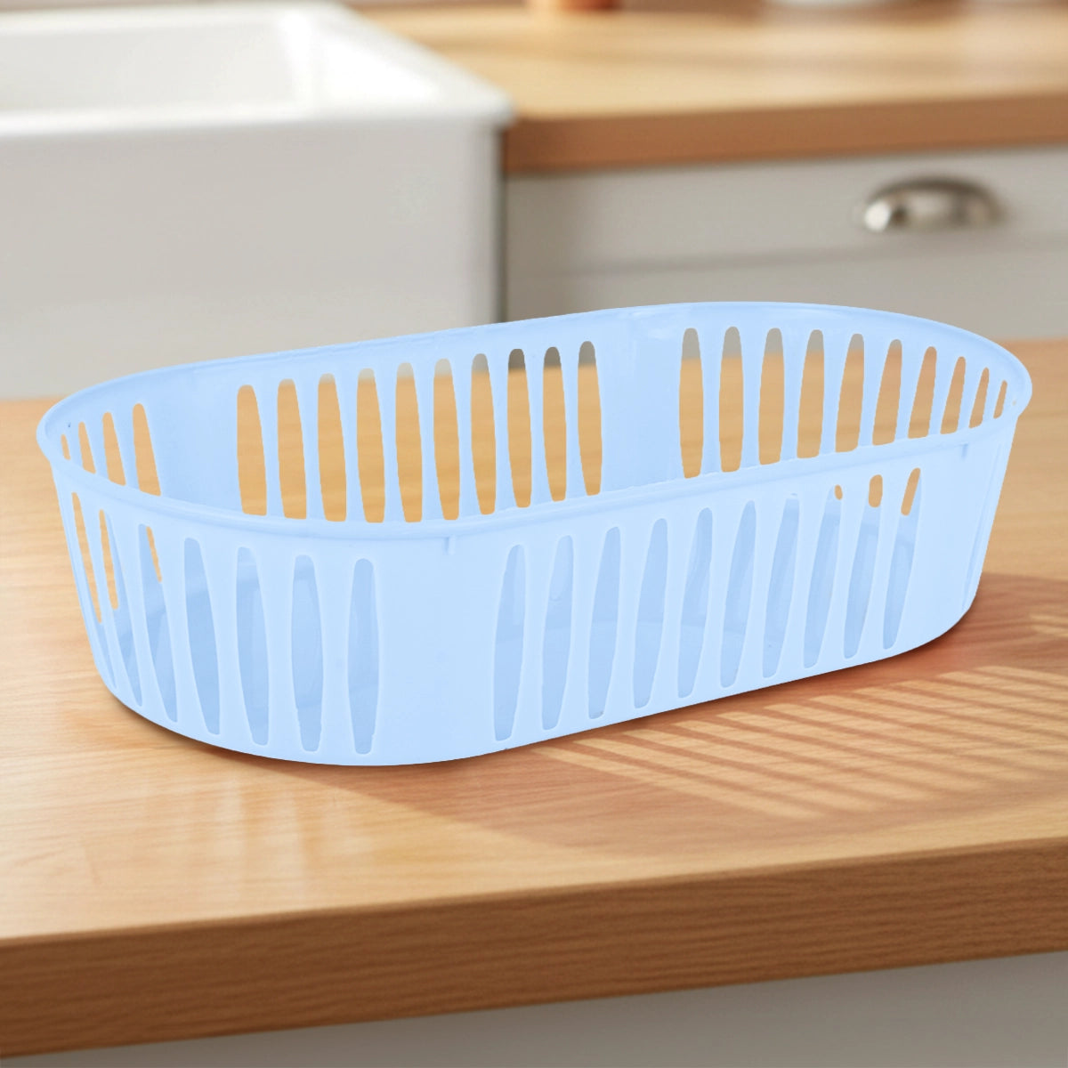 Canasta Ovalada, Color Azul