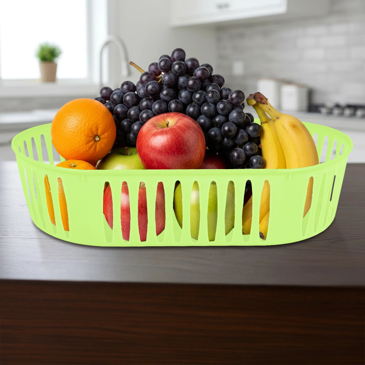 Canasta Ovalada, Color Verde