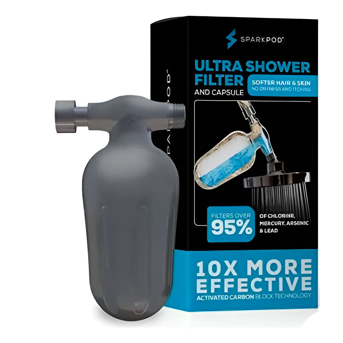 Filtro para Cabezal de Ducha, SparkPod Ultra color Gris Oscuro