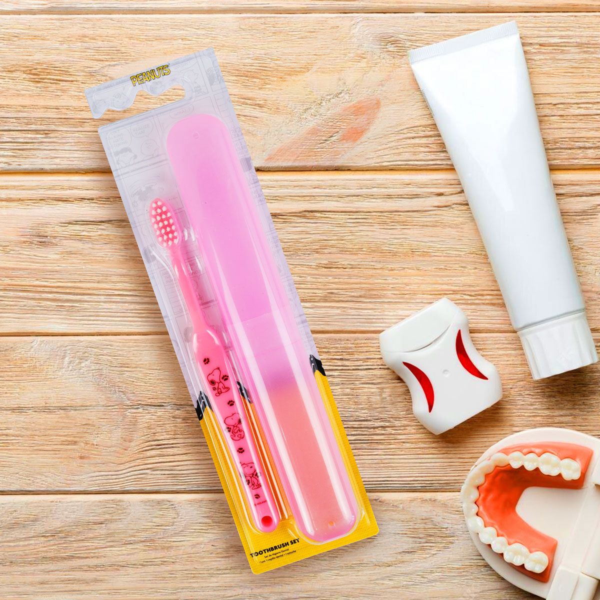 Cepillo Dental, Snoopy, Color Rosa
