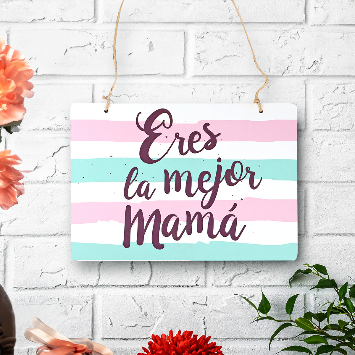 Decoración Colgante de MDF, "Eres la mejor mamá"