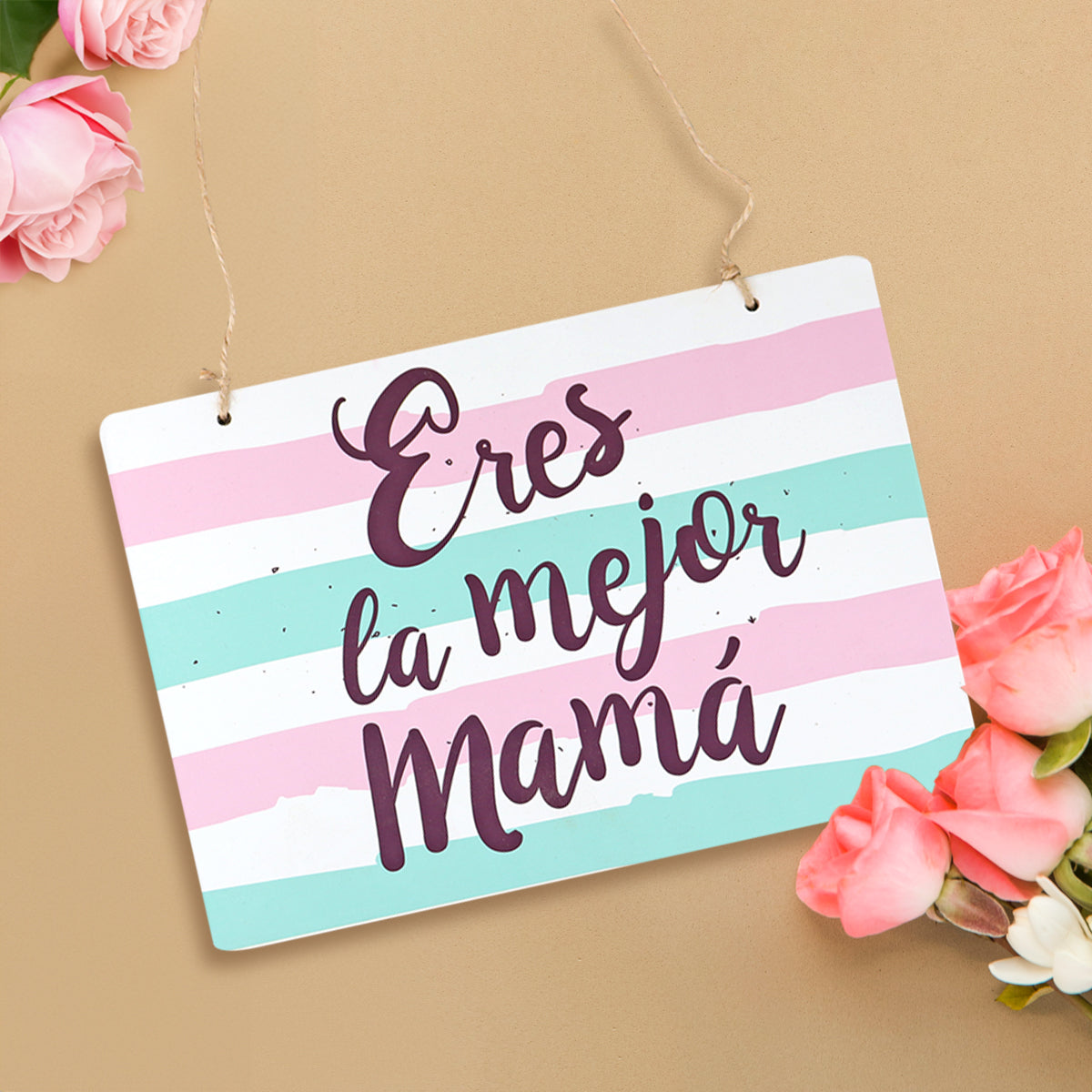 Decoración Colgante de MDF, "Eres la mejor mamá"