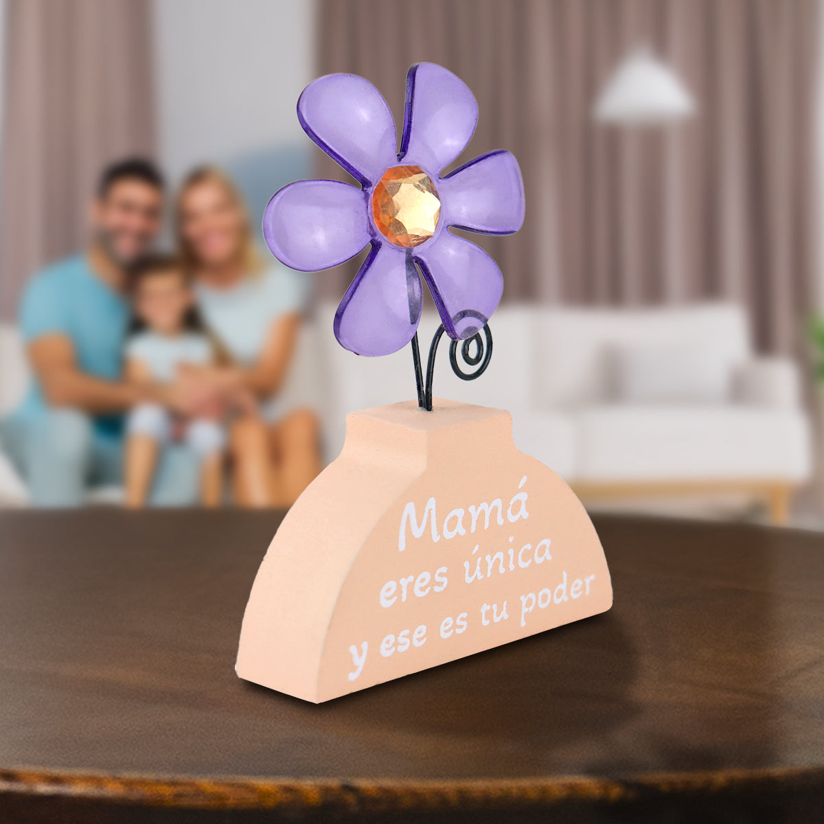 Flor Decorativa para Mesa, "Mamá eres única y ese es tu poder"