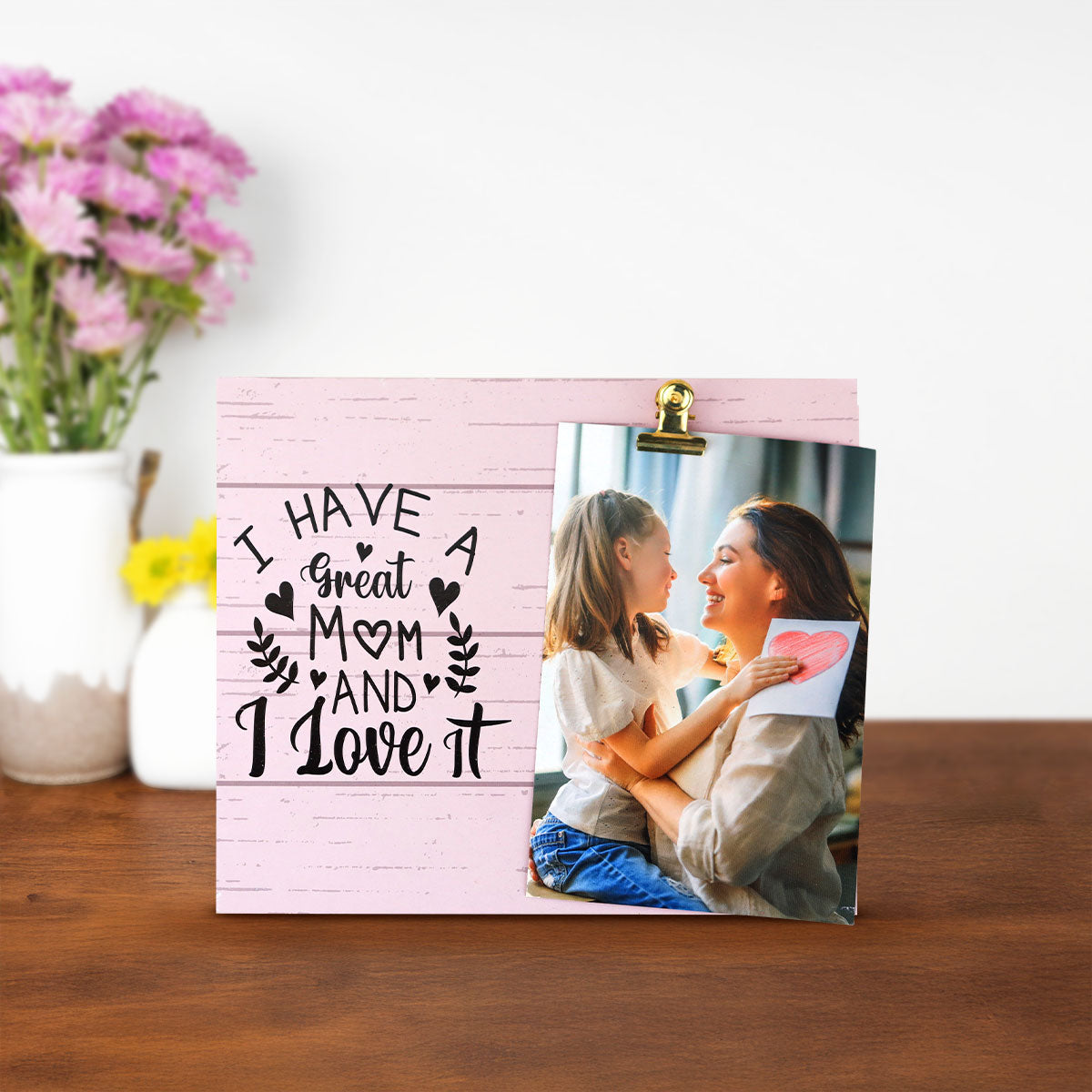 Marco de Madera para Fotos con Clip de Metal