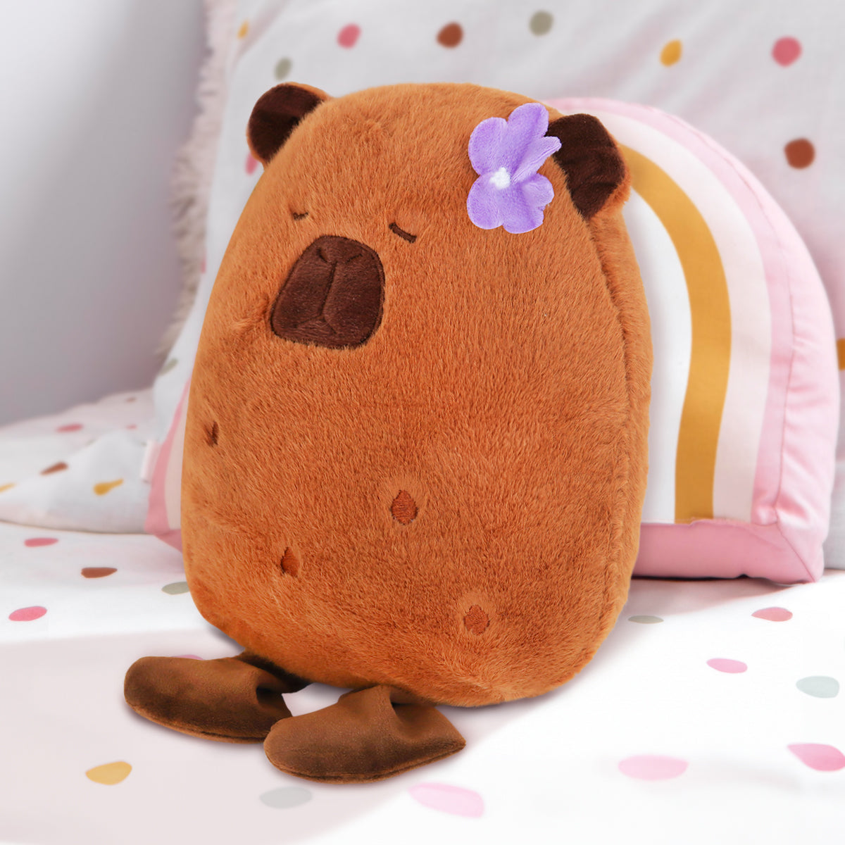 Peluche de Capibara con Flor, Color Lila