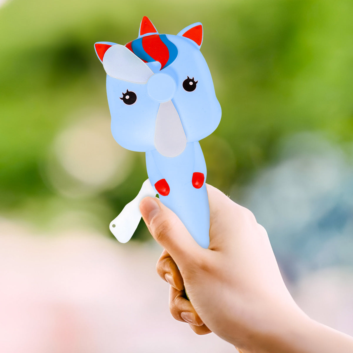 Ventilador Portátil de Mano, Unicornio Azul