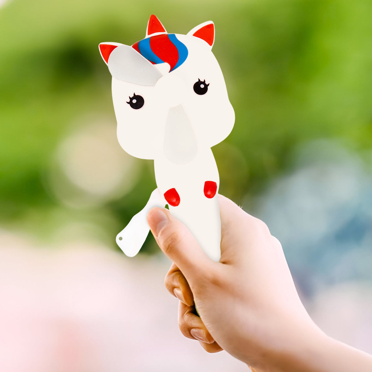 Ventilador Portátil de Mano, Unicornio Blanco